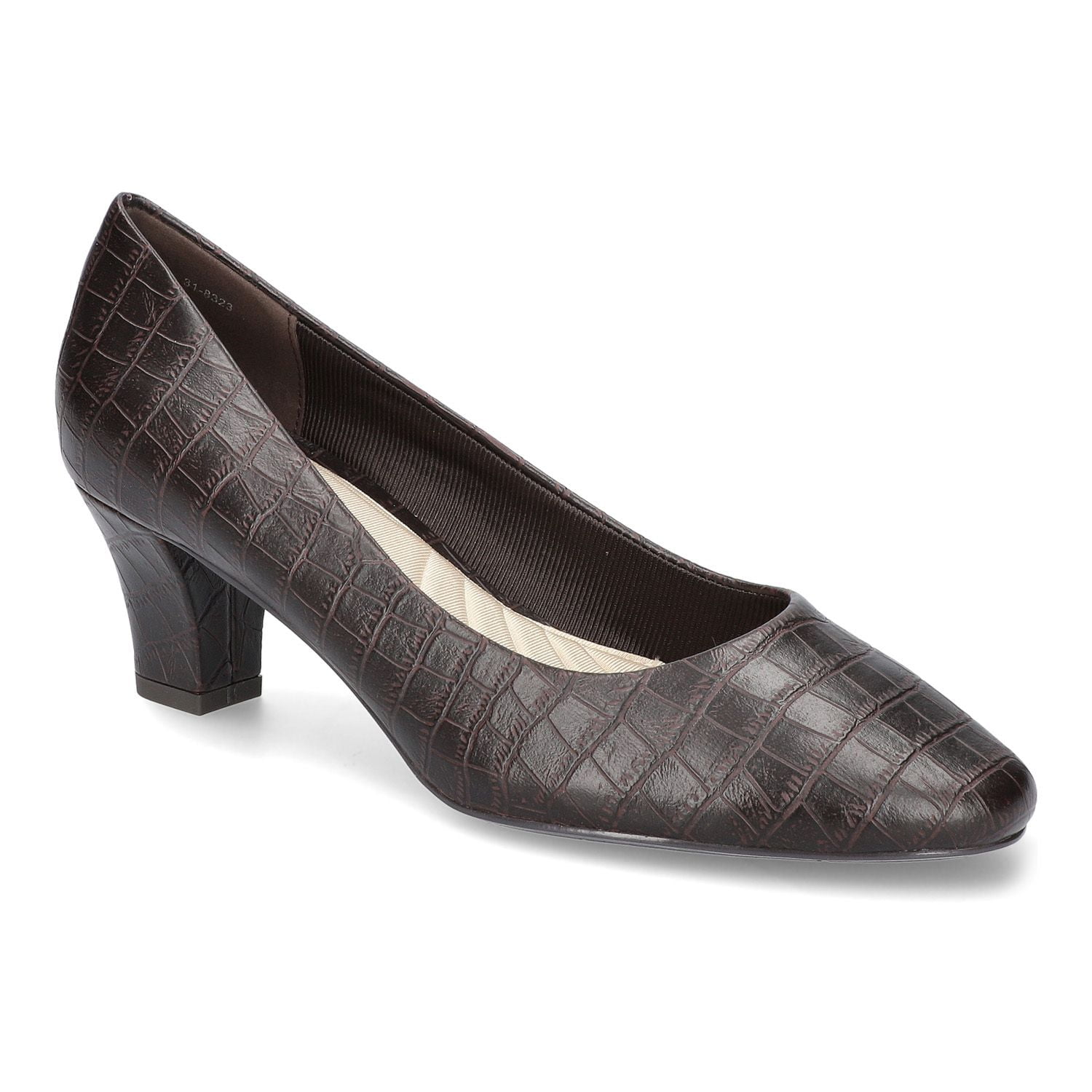 Ballari by Easy Street Women's Block Heel Pumps Color: Brown Croco Size ...