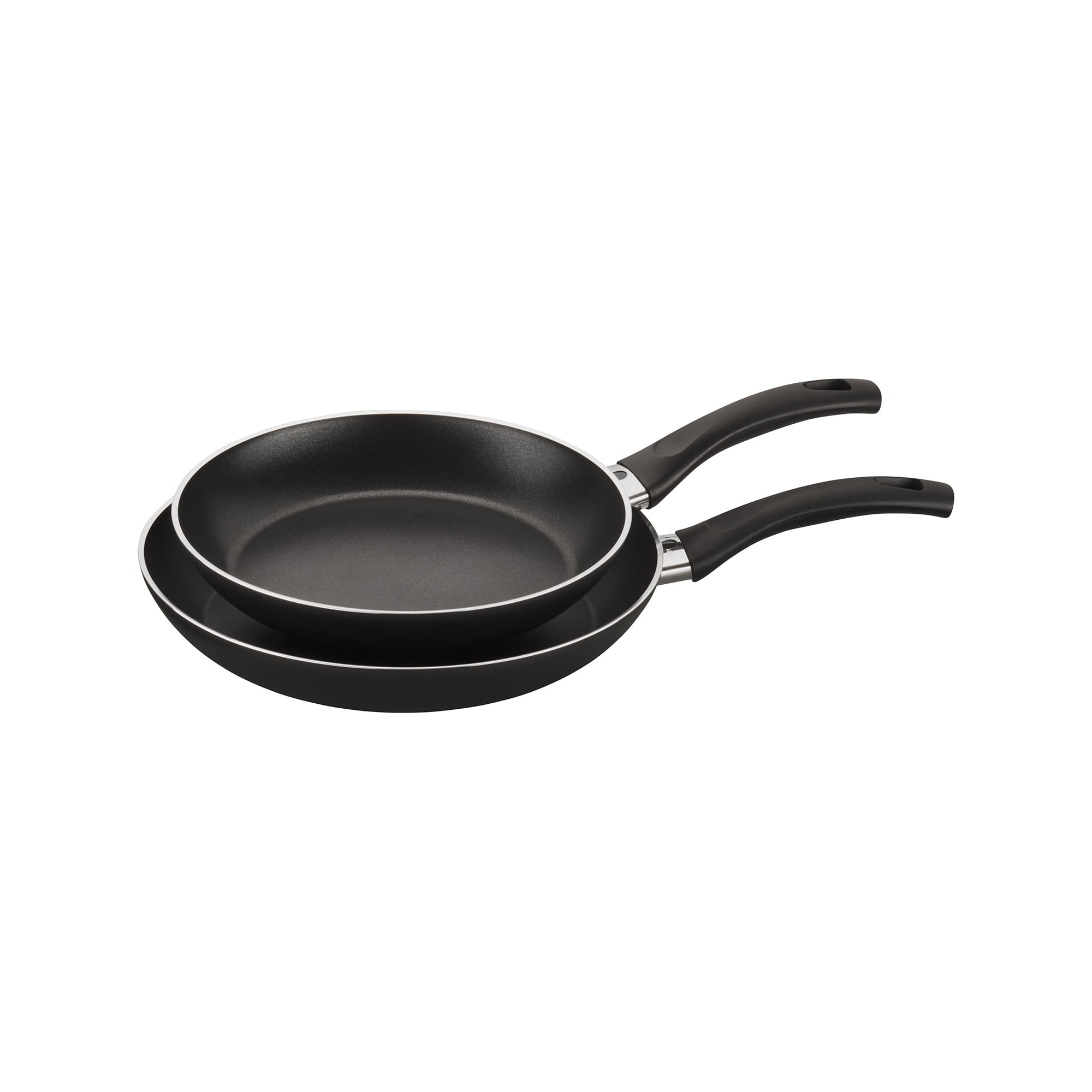 Pisa Black Aluminum Nonstick Fry Pan Set with Ceramic Coating