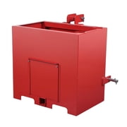 Ballast Box for Tractors, 800 LB Load Capacity & 5 Cu.ft Heavy Duty Steel Ballast, Fits Category 1 Three Point Hitch with Standard 2" Receiver, Rear Counterweight Attachment for Loader Work, Red
