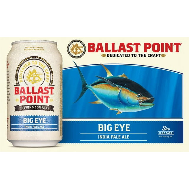 Ballast Point Big Eye IPA Craft Beer, 6 pk 12 fl oz Cans, 7.0 ABV