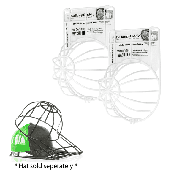 Ballcap Buddy Hat Washers Original Cap Washer, White, 2 Count