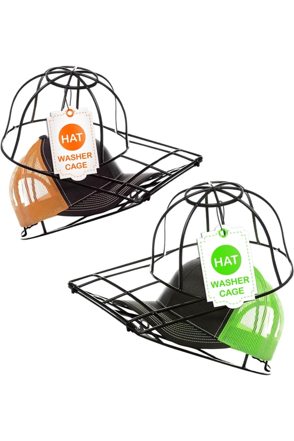 Cap Washer Baseball Cap Cleaner Hat Cage Frame 2-Pack Black