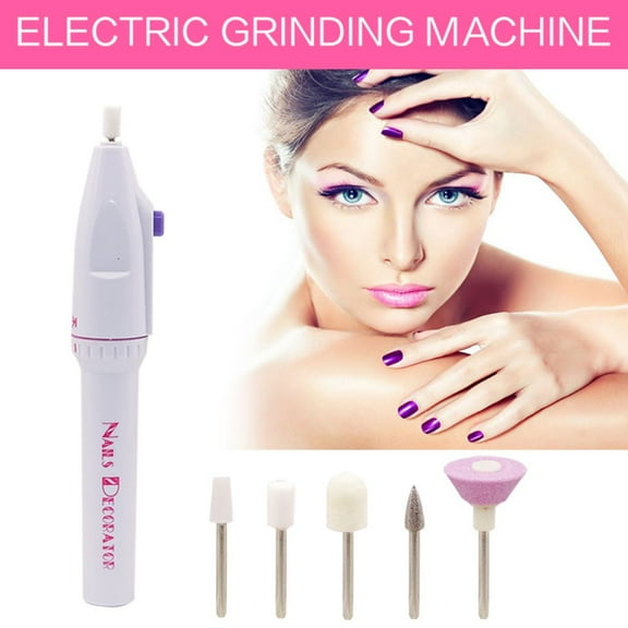 Balleen.e Electric Nail File Drill Buffer Polisher Set,Professional 6.3in Portable Manicure & Pedicure Kit for Natural Nail Home Use,Nail Salon Battery Powered