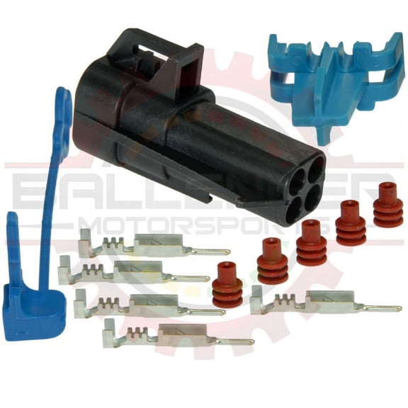 Ballenger Motorsports - 4 Way Metripack 150 Female O2 Connector Kit, Black