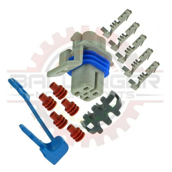 Ballenger Motorsports - 4 Way Square Metripack 150 Male O2 Connector Kit, Gray