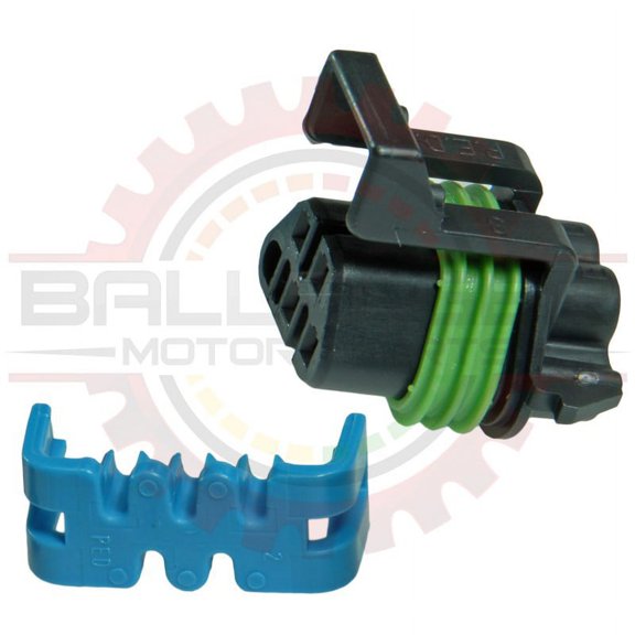 Ballenger Motorsports - Male O2 Sensor Connector Pigtail with 5 Pins (1 Blocked) + CPA - Black
