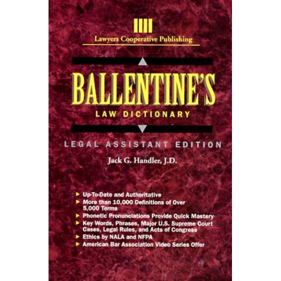 Pre-Owned Ballentine's Law Dictionary: Legal Assistant Edition (Paperback) 0827348746 9780827348745