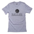 thumbnail image 1 of Baller Baskeball Ball Graphic Trendy Men's Grey T-Shirt, 1 of 2
