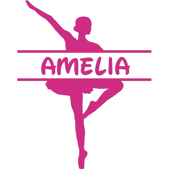 Ballerina Ballet Dancer Dance Customized Wall Decal - Custom Vinyl Wall Art - Personalized Name - Baby Girls Boys Kids Bedroom Wall Decal Room Decor Wall Stickers Decoration Size (20x12 inch)