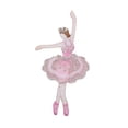 thumbnail image 1 of Ballerina Ballet Dancer Pink Dress with Crown Iron On Embroidered Applique Patch, 1 of 2