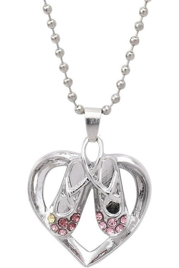 Ballerina Ballet Necklace Dance Recital Heart Pendant Jewelry Gift