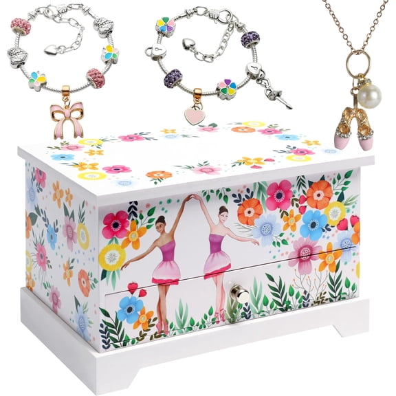 Ballerina Box for Girls, Musical Box, Music Boxes - Dance Recital & Birthday Gifts for Girls 4-6 and 6-12