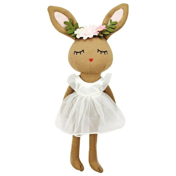 Ballerina Bunny Plush Stuffed Animal with Tutu Outfit, 15.75 Inch Soft Rabbit Doll for Decoration and Cuddling