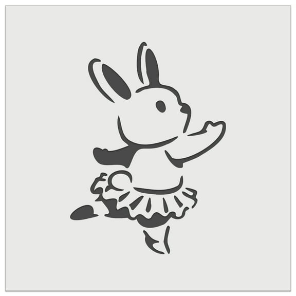 Ballerina Bunny Rabbit In Tutu DIY Cookie Wall Craft Stencil - 4.5 Inch