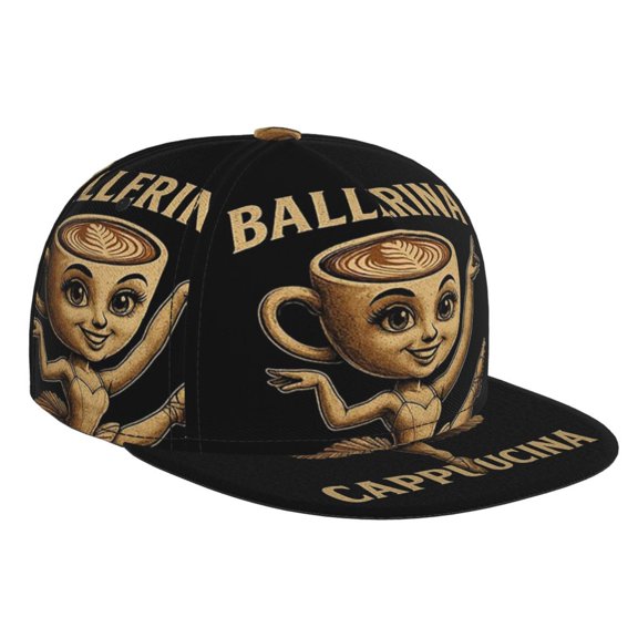 Ballerina Cappuccina Flat Brim Bill Baseball Cap Adjustable Hat Hip Hop Caps for Dad Men Women