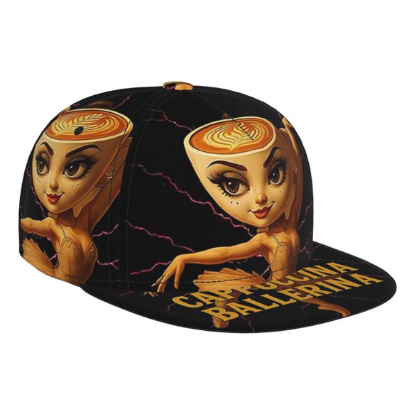 Ballerina Cappuccina Flat Brim Bill Baseball Cap Adjustable Hat Hip Hop Caps for Dad Men Women