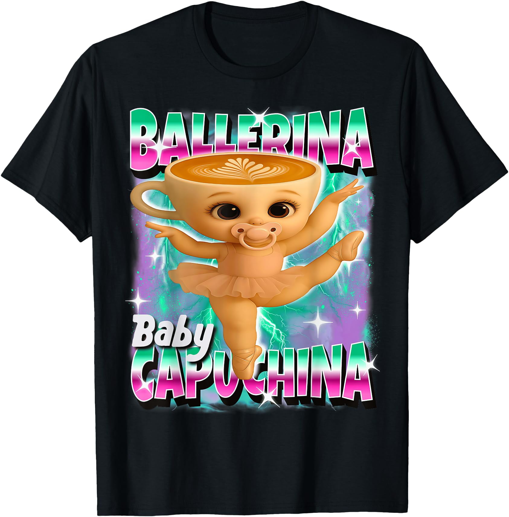Ballerina-Cappuccina Italian-Brainrot Funny AI Animals Kids T-Shirt ...