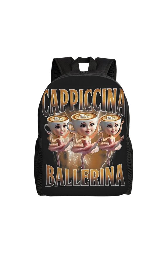 Ballerina Cappuccina Lightweight Backpack Daypack Large Capacity Backpacks Adjustable Shoulder Straps Bags Travel Hiking