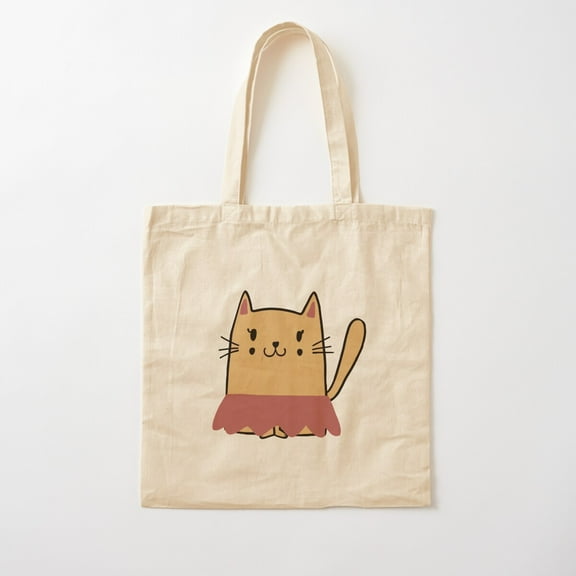 Ballerina Cat Cotton Tote Bag Canvas Tote Bag, Family Gift For Mother, Her