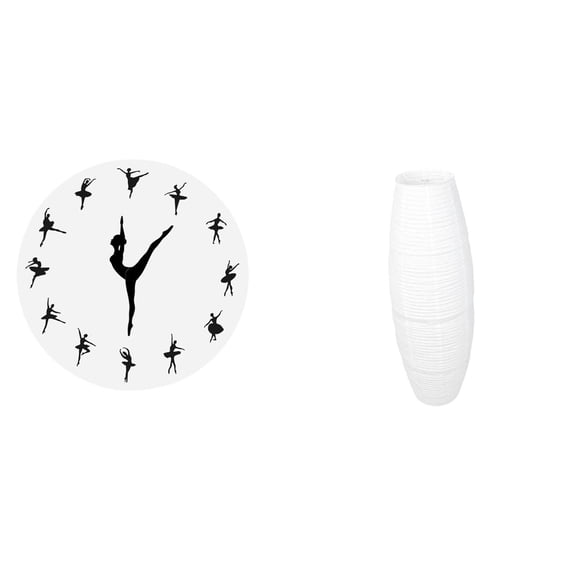 Ballerina Clock Hanging Decor Lamp Shade Rice Paper Construction Stylish Accent for Office Home Hotel