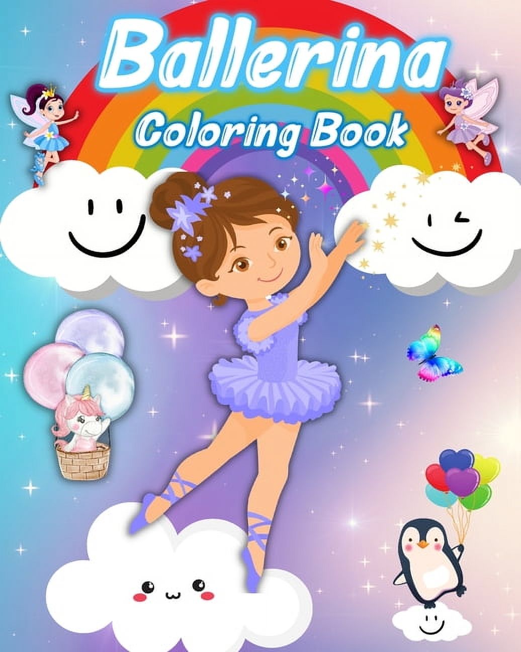 Ballerina Coloring Book: For Girls ages 4-8, Simple & Cute Ballet ...