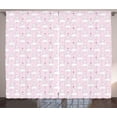 thumbnail image 1 of Ambesonne Ballerina Curtains 2 Panel Set, Dancer Girl Crown, 108" x 84", Pale Pink Grey White, 1 of 3