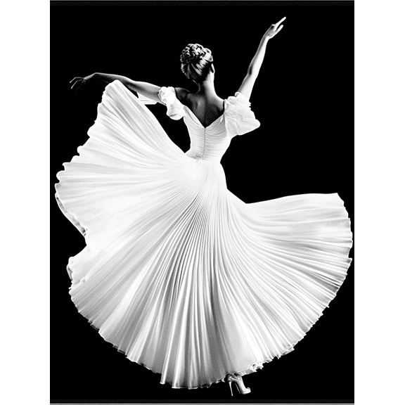 Ballerina Dance Decoration Painting/Canvas Art Suitable for Living Room BedroomBlack and White Fashion Artwork Graceful Pose