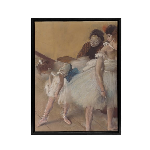 Ballerina Dance Examination Edgar Degas Vintage Framed Canvas Wall Art 12X16"