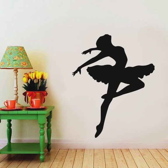 Ballerina Dancer Silhouette Wall Decal Ballet Dance School Classroom Girls Bedroom Interior Decor Door Window Vinyl Sticker 74x91cm