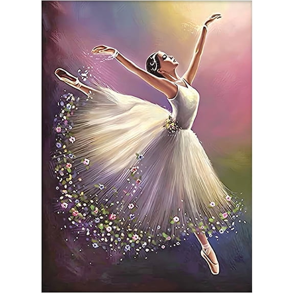 Ballerina Diamond Art Painting Kits,5D Full Drill Ballet Dancer Diamond Art Kits Canvas Painting Gift for Adult,Home Decor
