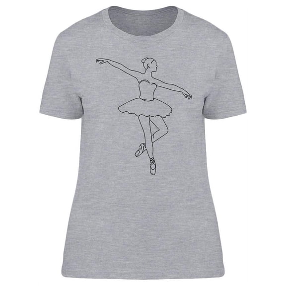 Ballerina Doodle Design T-Shirt Women -Image by Shutterstock, Female Large