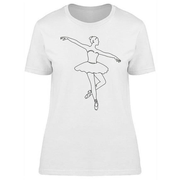 Ballerina Doodle Design T-Shirt Women -Image by Shutterstock, Female Medium