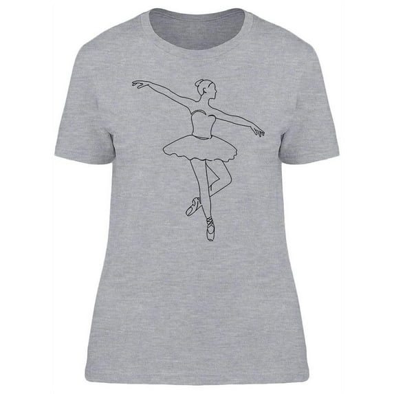 Ballerina Doodle Design T-Shirt Women -Image by Shutterstock, Female x-Large