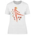 thumbnail image 1 of Ballerina Drawing Flowers T-Shirt Women -Image by Shutterstock, Female Medium, 1 of 2