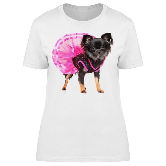 Ballerina Dress Chihuahua T-Shirt Women -Image by Shutterstock, Female Small