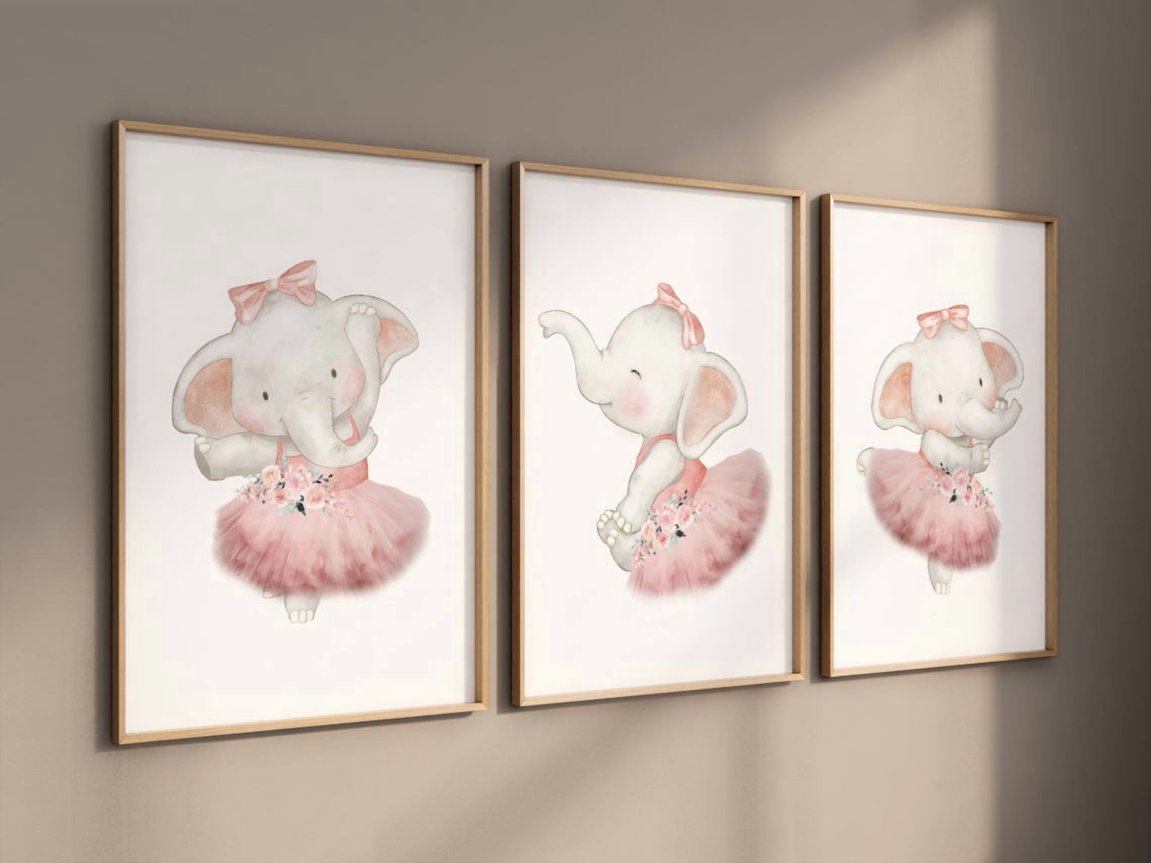 Ballerina Elephant Baby Wall Art Print, Girls Room, Nursery And Gallery ...