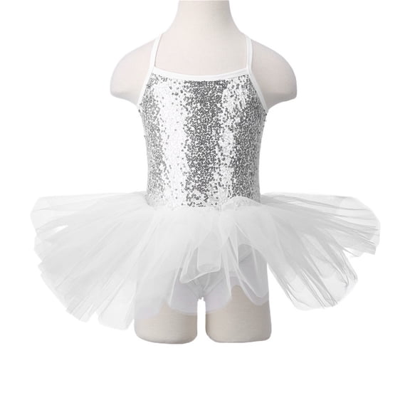 Ballerina Fairy Prom Party Costume Sequined Flower Dress Girls Dance Wear Gymnastic Ballet Leotard Tutu Dress