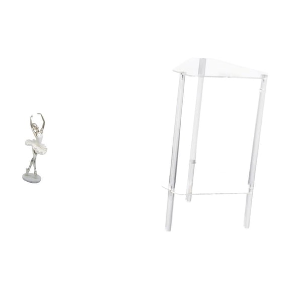 Ballerina Figurine Clear Acrylic End Table Minimalist Dancing Girl Ornament Two Tier Sturdy for Bedroom Living Room