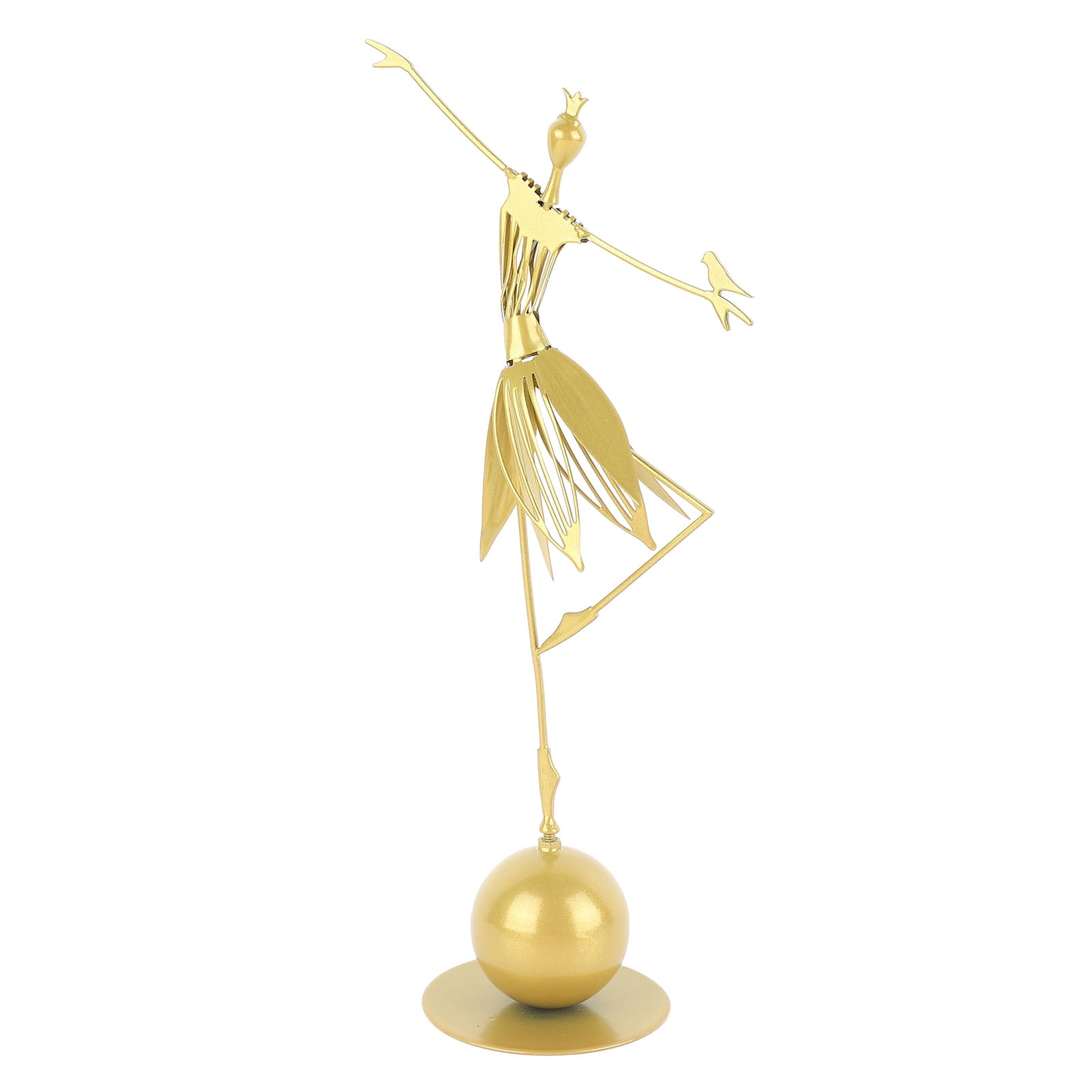 Ballerina Figurine Elegant Lines Gold Color Stable Base Strong Metal ...