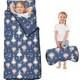 thumbnail image 1 of Ballerina Flower Dark Pattern Toddler Nap Mat with Pillow & Blanket, Soft Sleeping Mat for Preschool Daycare Travel Sleepovers, 1 of 6
