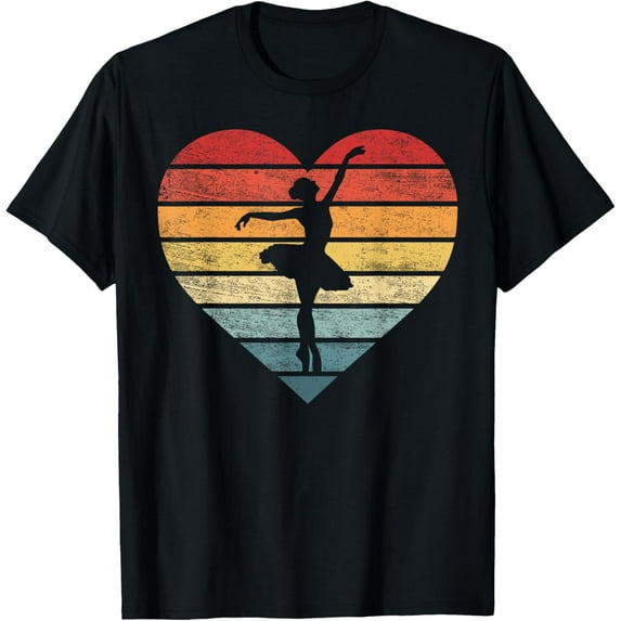 Ballerina Gifts Retro Vintage Sunset Ballet Dancer Dancing T-Shirt