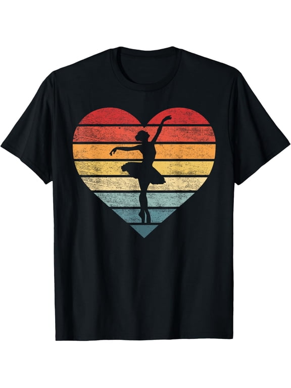 Ballerina Gifts Retro Vintage Sunset Ballet Dancer Dancing T-Shirt