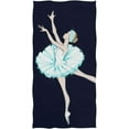 thumbnail image 1 of Ballerina Girl Ballet Dancer Dance Swan Lake Theater Costume Design On Dark Blue Soft Bath Towel Absorbent Hand Towels Multipurpose for Bathroom Hotel Gym and Spa 30"x15", 1 of 3
