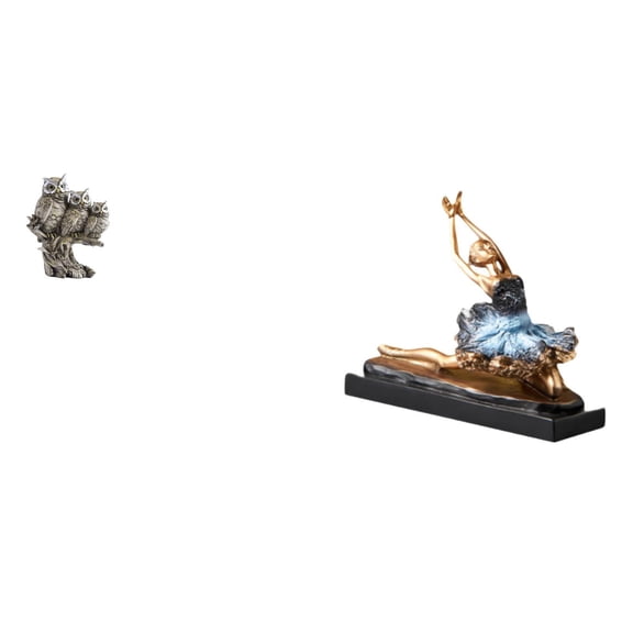 Ballerina Girls Figurine Owl Miniature Ornament Resin Material for Home Office Cabinet Fireplace Restaurant Decoration