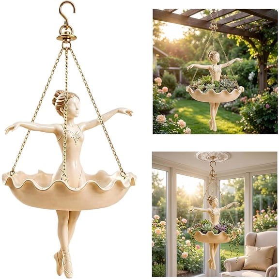 Ballerina Hanging Planter, Ballerina Flower Pot Decorative Pot for Indoor Outdoor Garden
