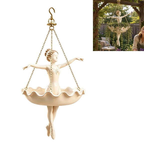 Ballerina Hanging Planter Ballet Dancer Hanging Planter for Succulents Trailing Plants Decorative Indoor Outdoor Wall Garden Balcony Display Lightweight Metal Frame