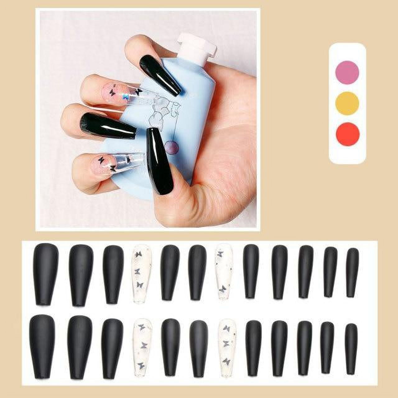 Ballerina Long Coffin Fake Nails
