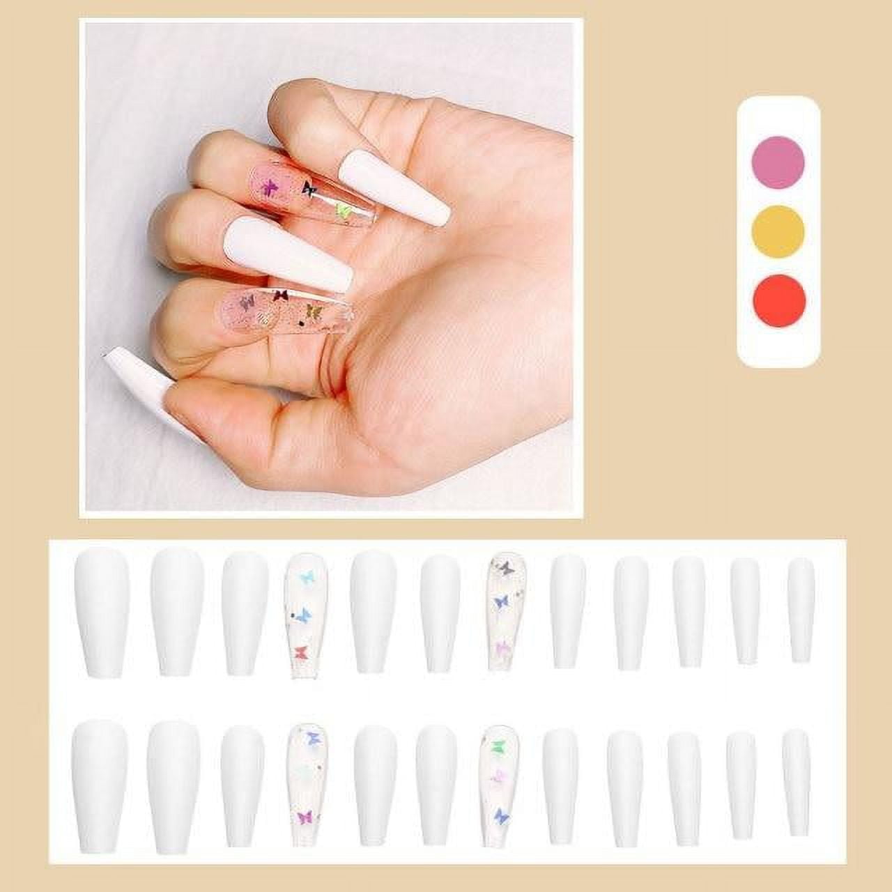 Ballerina Long Coffin Fake Nails