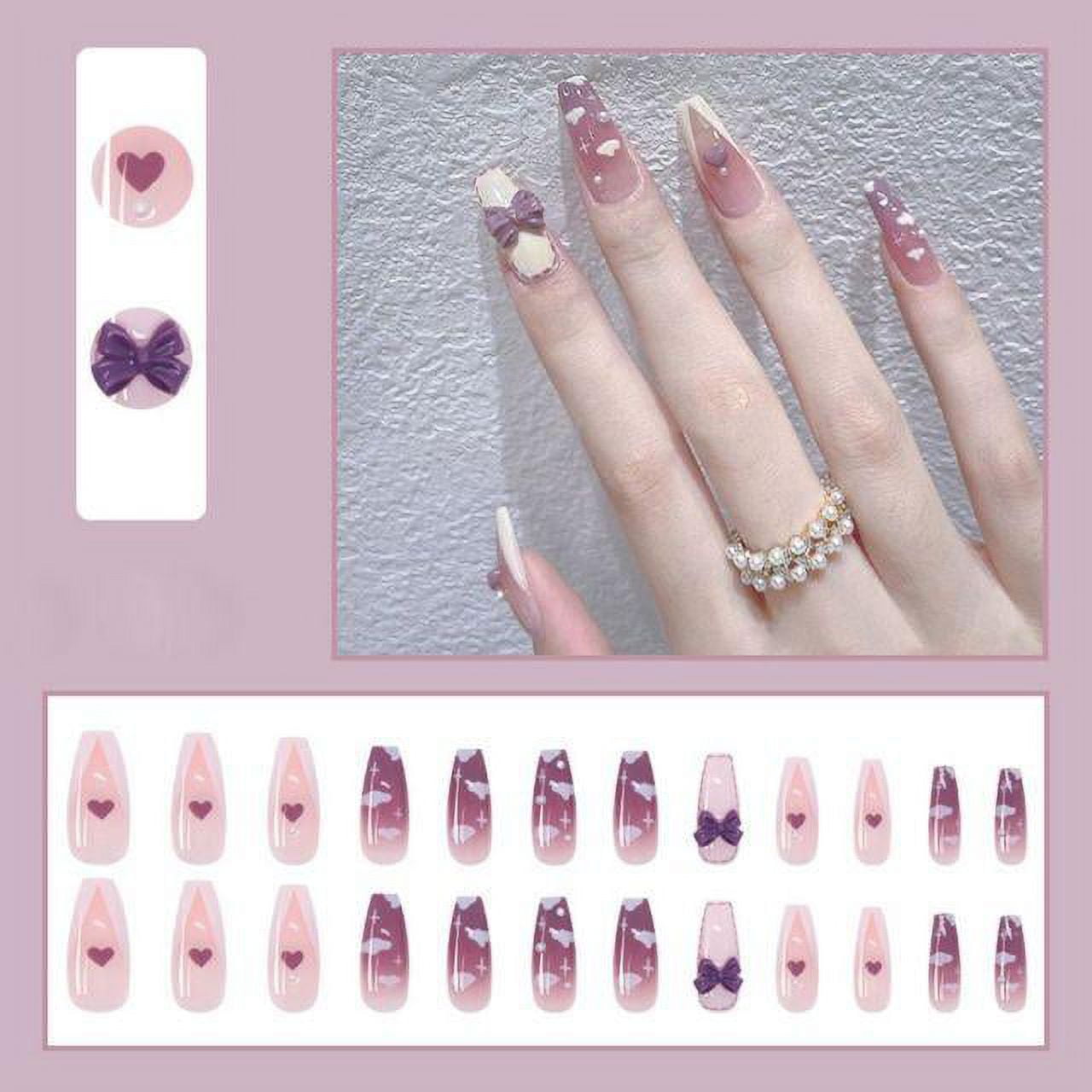 Ballerina Long Coffin Fake Nails