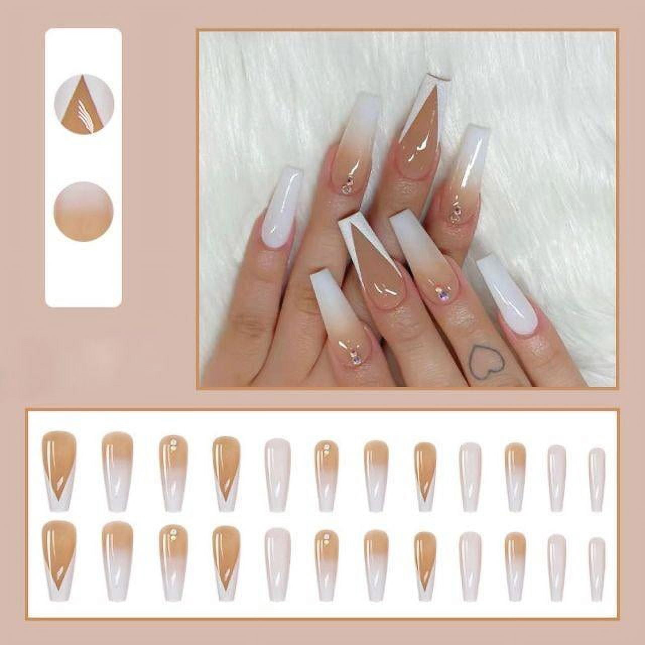 Ballerina Long Coffin Fake Nails